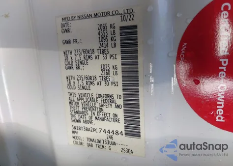 2023 Nissan Rogue Sv Fwd from USA, damaged, VIN 5N1BT3BA2PC744484